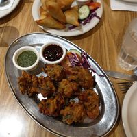 Vegan pakoras and samosas at Café Raj in Albany