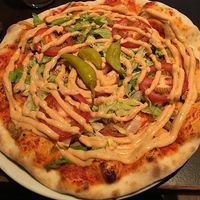 Kebab pizza  at Kelly's in Gothenburg