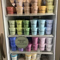 A rainbow of pints to go. at Van Leeuwen Ice Cream - Nolita in New York City