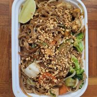 Vegan pad thai at Si Lom Thai Bistro in Toronto