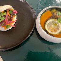 Bao and Vietnamese soup  at brEAThe Restaurant - Pigalle in Paris