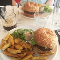 Tasty burger and fries (and coffee!) at brEAThe Restaurant - Pigalle in Paris