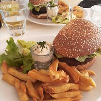 Burger & french fries at brEAThe Restaurant - Pigalle in Paris