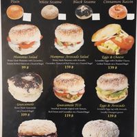 Veggie bagels menu at Yoddoi Coffee & Tea in Chiang Rai
