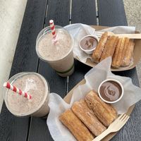 Vegan churros and vegan milkshake at Casanova Gelato in Cork