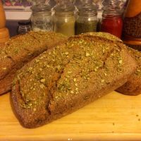 Sourdough bread at La Vegania in Santiago