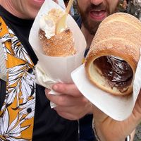 Apple one and chocolate one   at Waffle Point U Kajetana in Prague