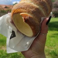 Vegan cinnamon chimney cake at Waffle Point U Kajetana in Prague