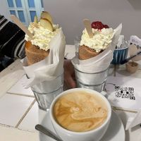Apple strudle and pink lady  at Waffle Point U Kajetana in Prague