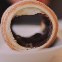 With hazelnut chocolate inside  at Waffle Point U Kajetana in Prague