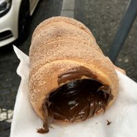 Cinnamon waffle with vegan chocolate  at Waffle Point U Kajetana in Prague