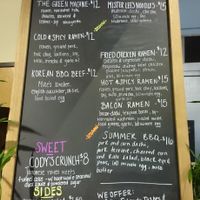 Menu board at Mister Lee's Noodles in Easton