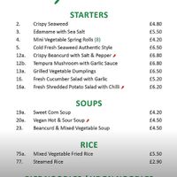 Starter menu #Veganuary at 92 Noodle Bar in Ipswich