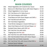 Mains menu #Veganuary at 92 Noodle Bar in Ipswich