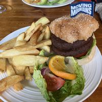 Moving Mountains burger  at Fox and Hounds Inn in Cleator