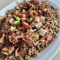 Mujadara plate - Personal favorite ⭐️⭐️⭐️⭐️⭐️ at Aladdin's Eatery in Cincinnati