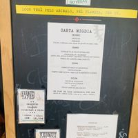 Menu board, they have a menu of the day, chose one option per category for 16 € at Sa Capca in Blanes