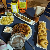 The full dishes including the shiitake mushroom croquettes 🤤 at Sa Capca in Blanes