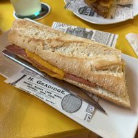 Bacon and cheese bocadillo  at Sa Capca in Blanes