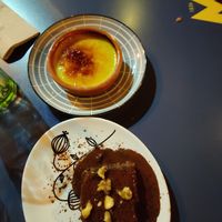Brownie y crema catalana at Sa Capca in Blanes