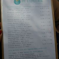 Savoury waffle menu at Eisdielerin in Cologne