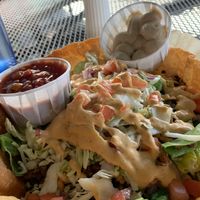 Taco salad with cashew cream at Old Shillelagh in Detroit