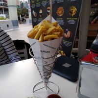 French fries with vegan alioli and ketchup at H Burger  in Gran Canaria