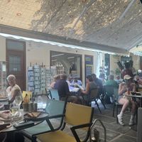 Outside seating area  at Hari's Creperie in Crete