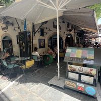 Outsidee  at Hari's Creperie in Crete