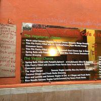 Menu as of July 2018 at Earth Cafe - Derb Zawak in Marrakech