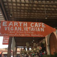 Signage at Earth Cafe - Derb Zawak in Marrakech