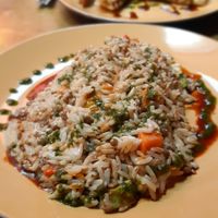 Rice and lentils at Earth Cafe - Derb Zawak in Marrakech