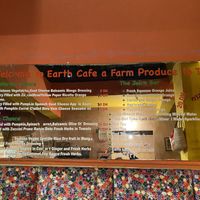 One menu at Earth Cafe - Derb Zawak in Marrakech