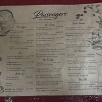 Menu (desserts no longer offered)  at Passengers in Ho Chi Minh City