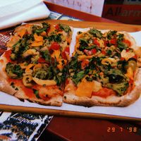 Vegan normal pizza, they also had it spicy at Pinsa 'Mpo in Rome