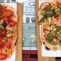 2 of the vegan options at Pinsa 'Mpo in Rome