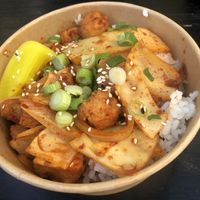 Vegan chicken rice bowl   at Kimchi Planet in Newcastle Upon Tyne