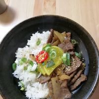 Vegan beef bulgogi at Kimchi Planet in Newcastle Upon Tyne