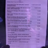 The menu at Schleusenkrug in Berlin