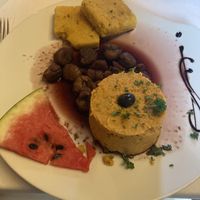 Good hummus, but they seemed to be keen on getting rid of their melon with every meal...  at Christas in Stralsund