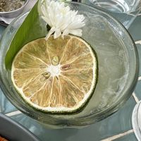 Ginger lemonade, pretty presentation   at Inside Cafe in Guanajuato