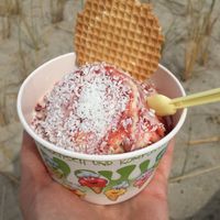 Spaghetti Eis at Eiscafe Fontanella in Grossenbrode