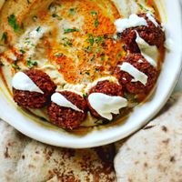Classic Hummus, Falafel and Freshly Baked Pita at Hasiba in Los Angeles
