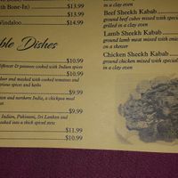 Menu at Taste of Curry in Port Richey