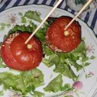 Tomatoes with hard rice at Ristoro Dantesca in Pisa