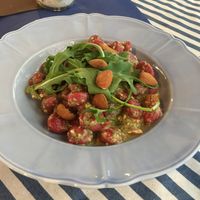 Delicious beet gnocchi  at Ristoro Dantesca in Pisa
