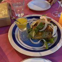 Pasta rolls with soy yoghurt   at Ristoro Dantesca in Pisa