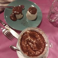 Panna cotta con nutella e Tiramisu at Ristoro Dantesca in Pisa