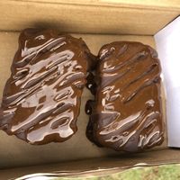 Chocolate cake with caramel on top (they were previously frozen)  at Raw Raw Raw in Fremantle