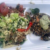 Mixed salads with black bean pattie   at Raw Raw Raw in Fremantle